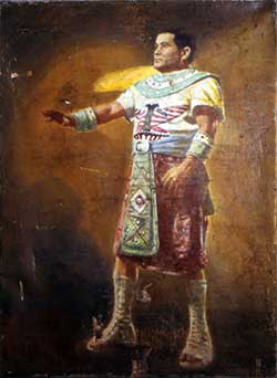 Tony Poncet dans le r&ocirc;le de Radam&egrave;s (A&iuml;da de G. Verdi) peint par C. Robbione - Collection particuli&egrave;re Lolita Pallar&egrave;s