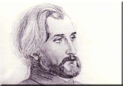 Charcoal sketch of Turgenev by Pauline Viardot with kind permission by Mme Nina Maximovna Kirillovskia. Director of the Turgenev-Museum in Orel (Russia)