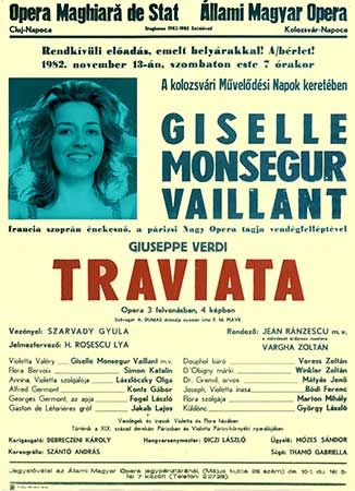 Monsegur Vaillant in Opera Maghiara de Stat Cluj Napoca Romania * Violetta, Traviata, Verdi